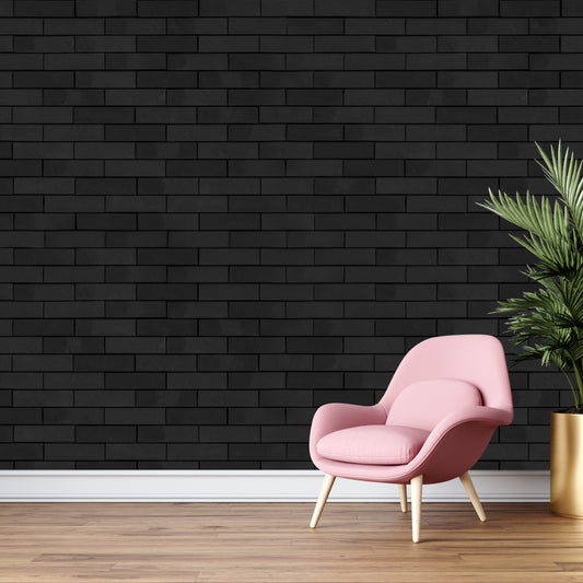 Premium black brick wallpaper for wall