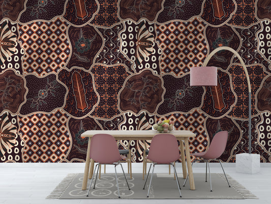 Asian traditional batik abstract pattern sekar jagad pattern