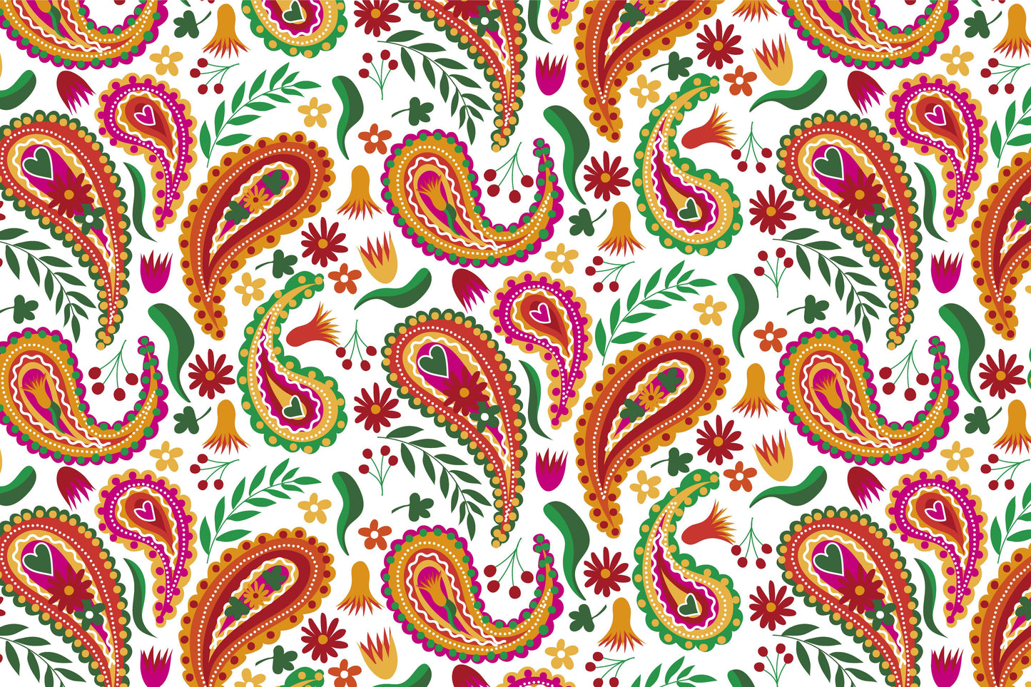 Beautiful brown tones paisley traditional seamless pattern