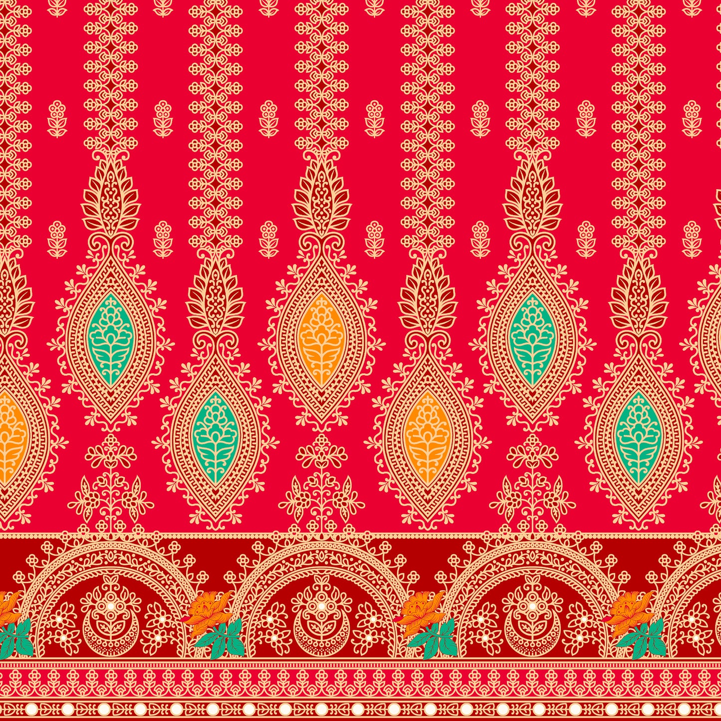 Digital textile design ornament pattern wallpaper for wall