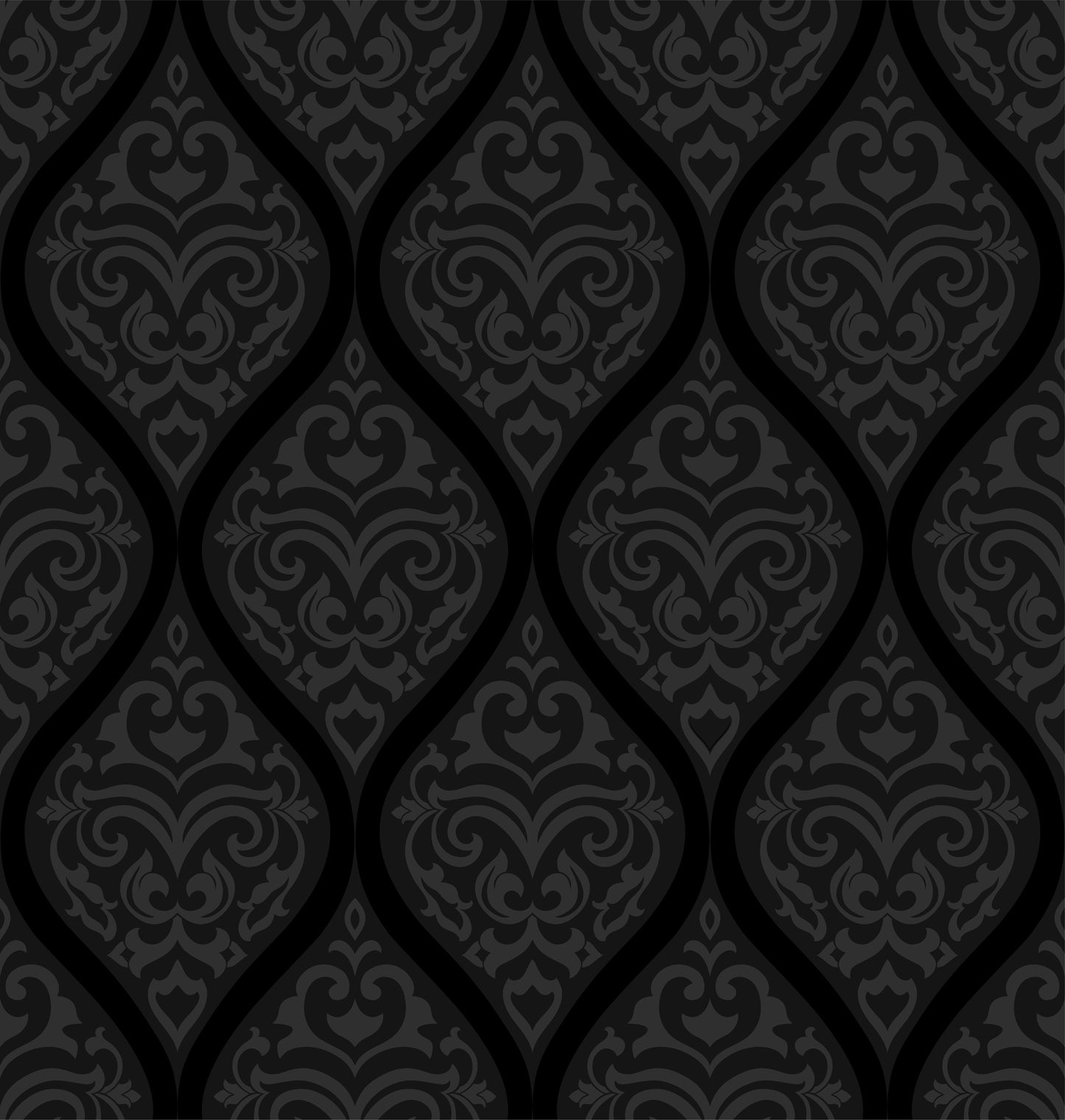 Oriental black ornament template carpet textile any surface seamless vector pattern