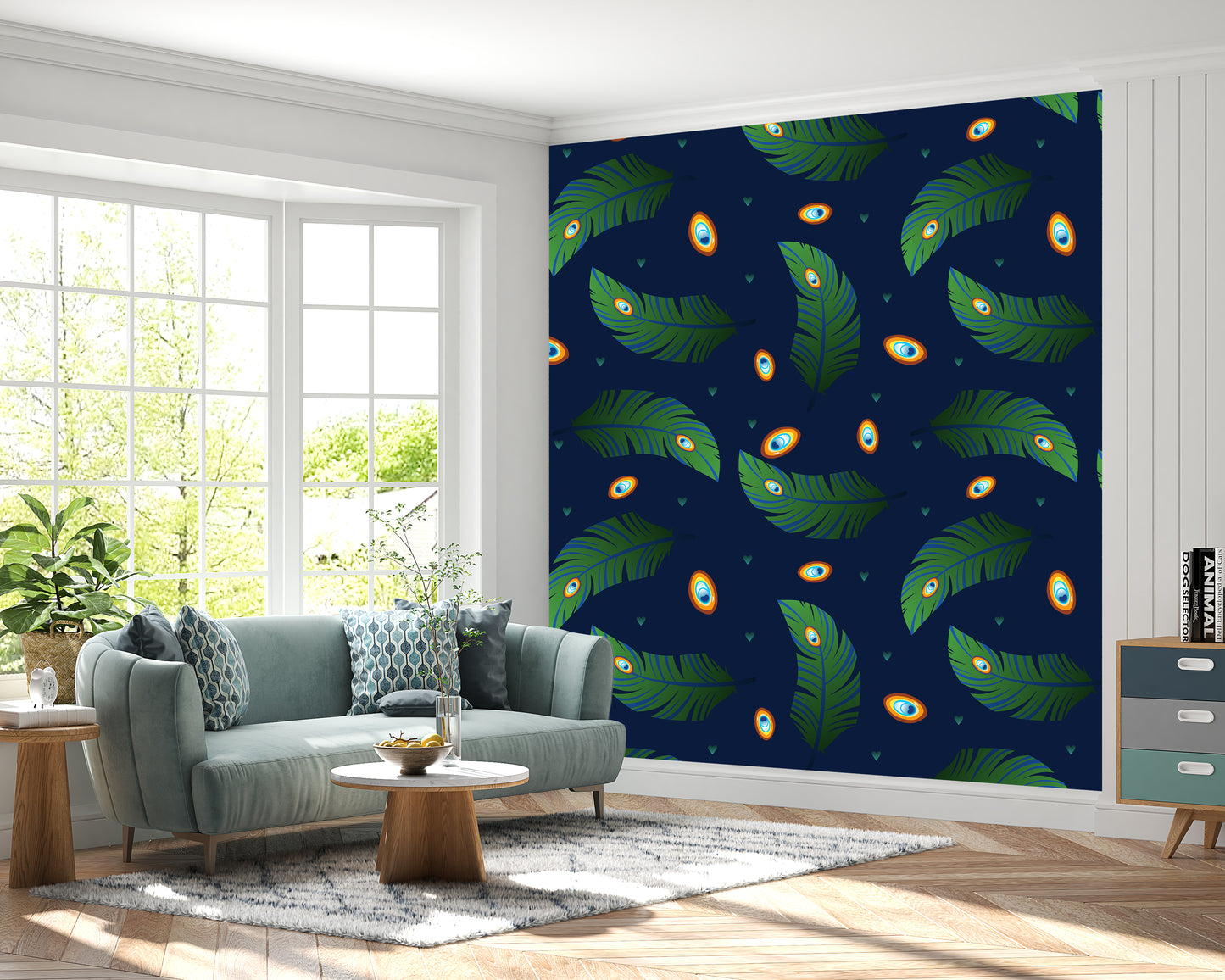 peacock feather pattern drawing wallpaper