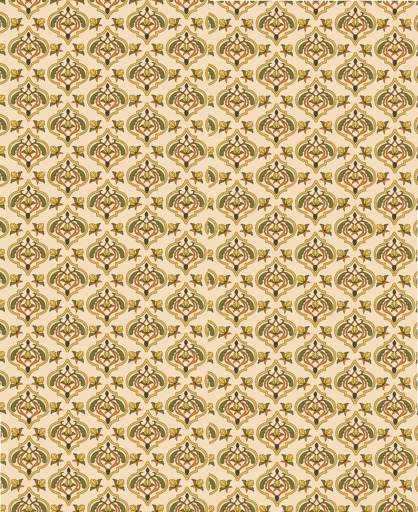 hand drawn Persian carpet pattern design