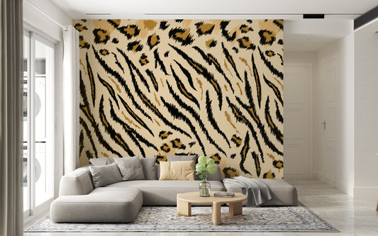 tiger leopard texture seamless animal pattern striped fabric background wild animals skin fur fashio