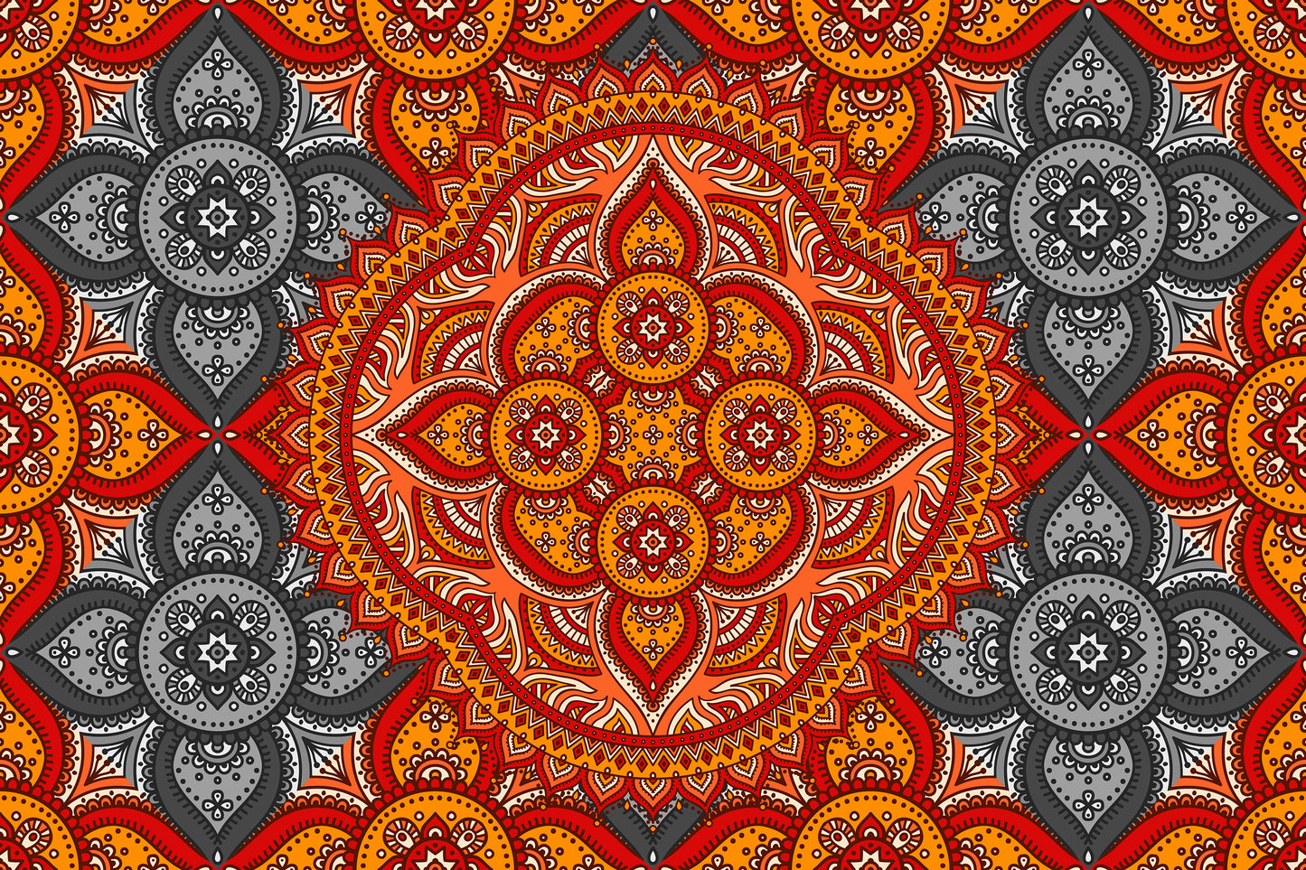 Abstract mandala seamless pattern wallpaper for wall