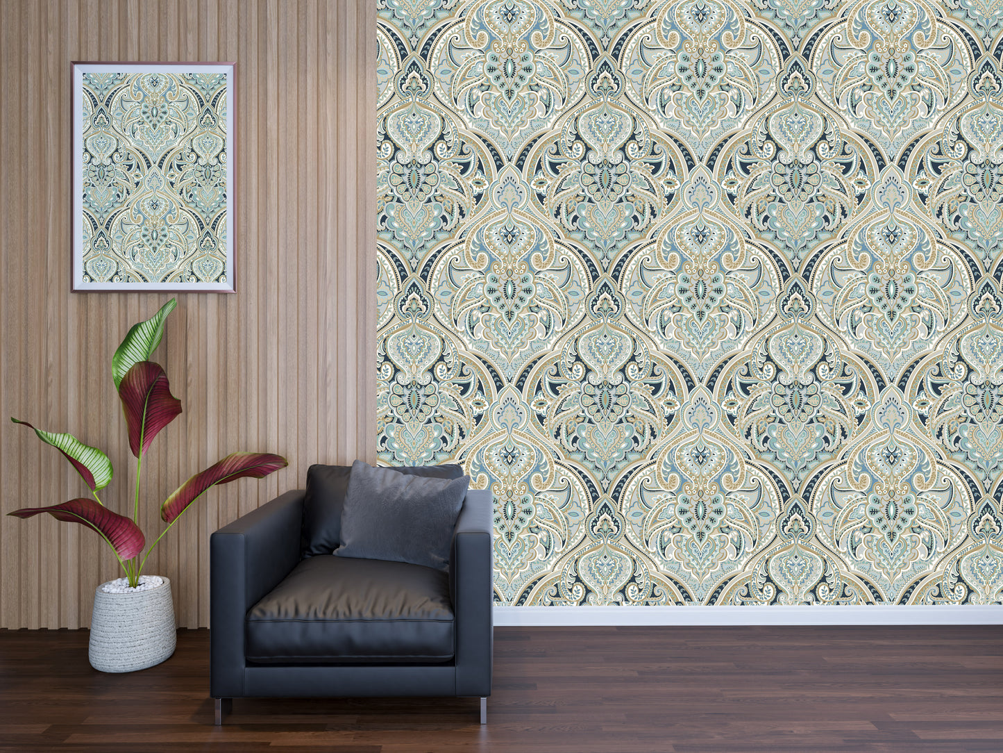 Digital textile pattern design wallpaper for wall