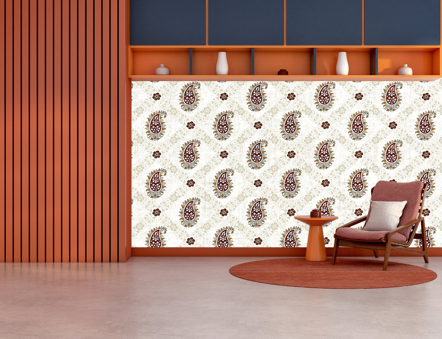 Digital textile pattern design wallpaper for wall