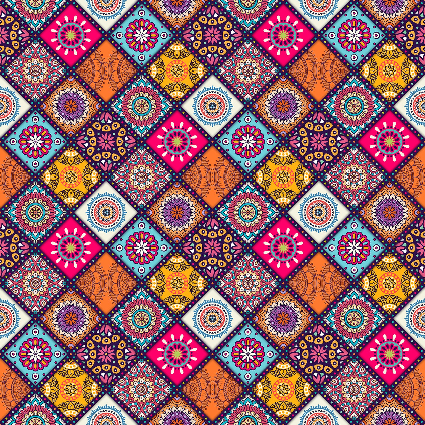 Diagonal background with mandalas wallpaper for wall