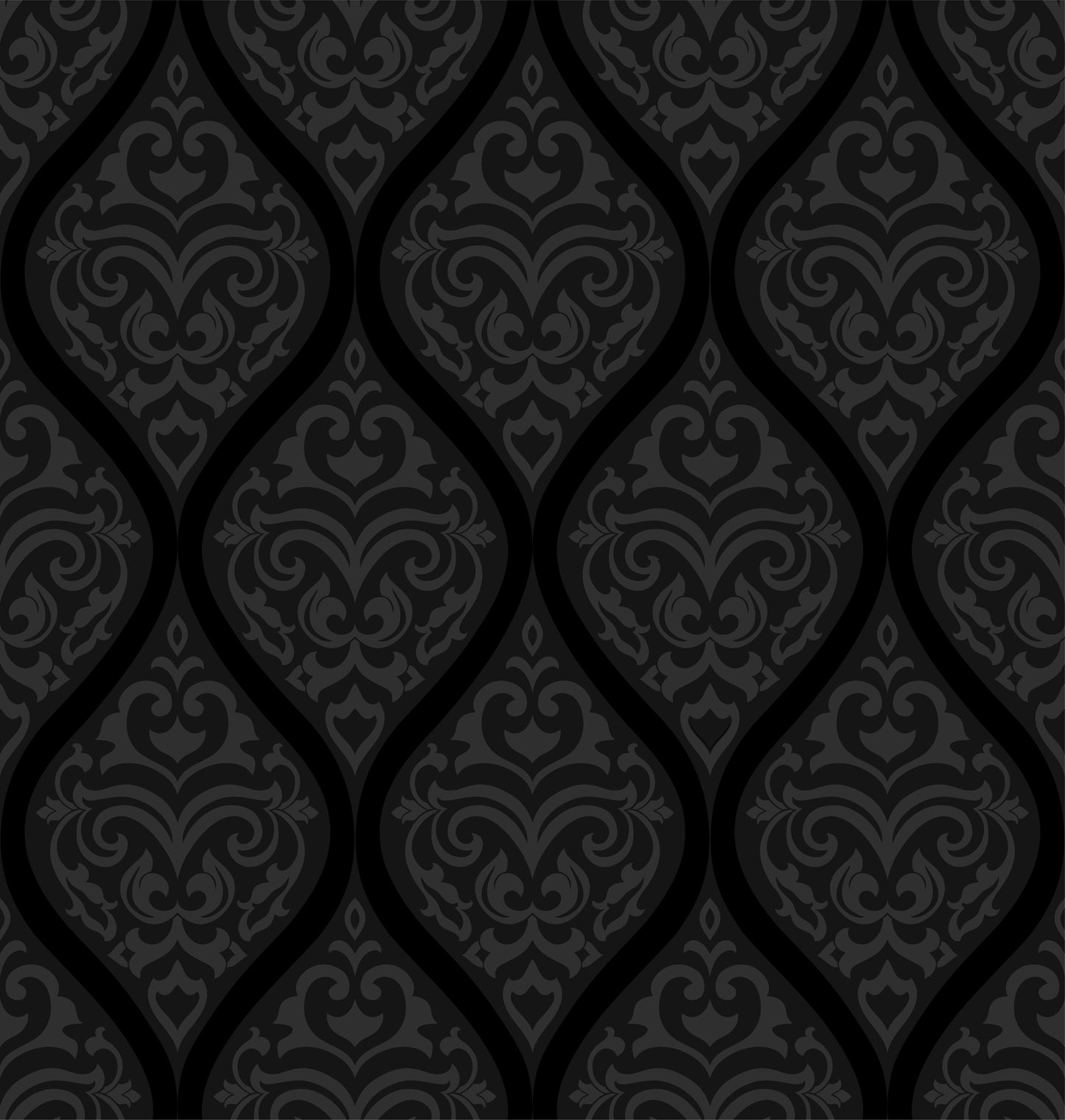Oriental black ornament template carpet textile any surface seamless vector pattern