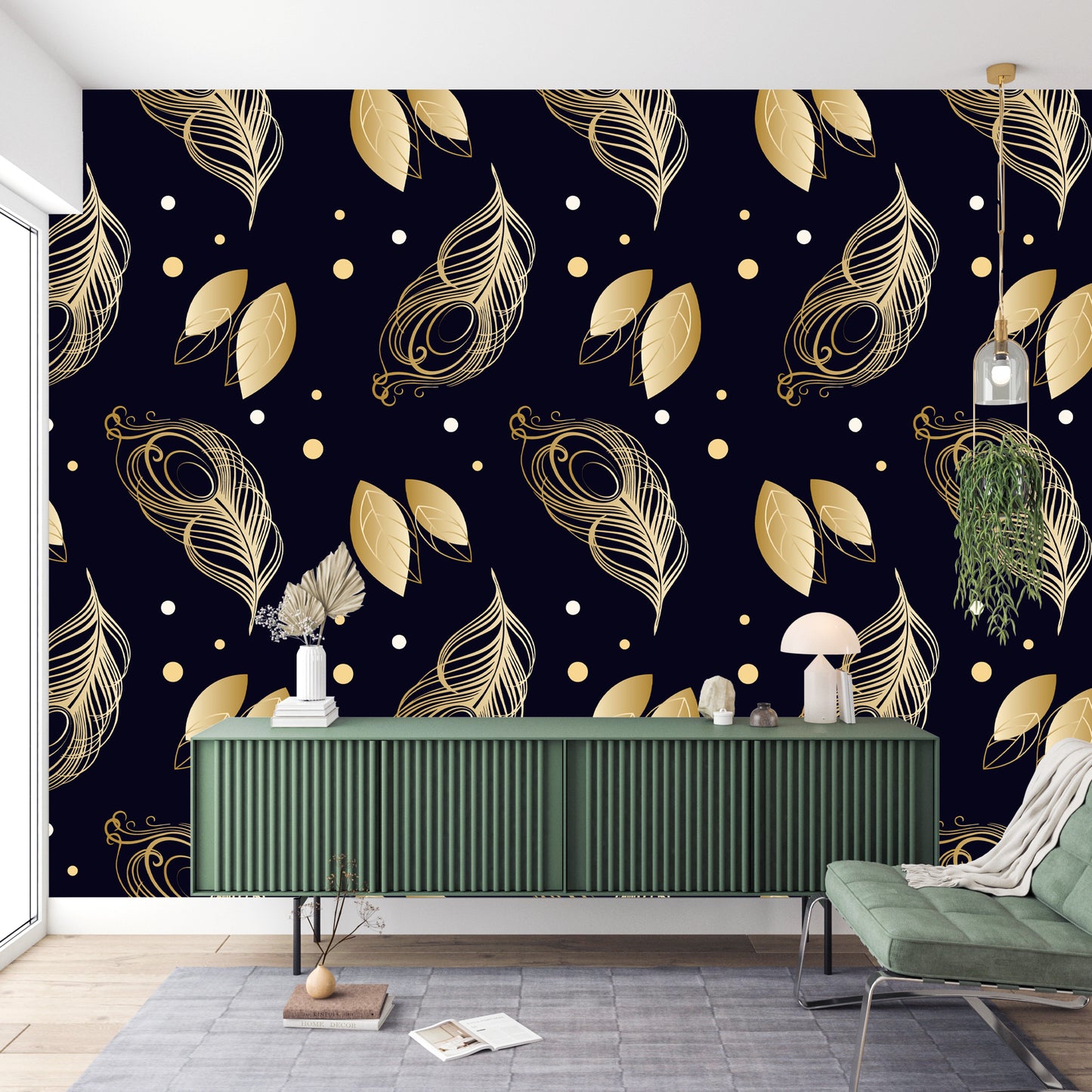 seamless-pattern-golden-peacock-feathers-leaves-black-wallpaper-wallpaper-textile