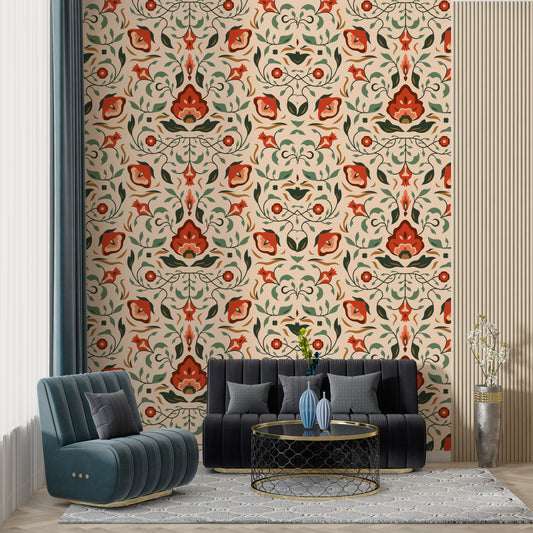 flat Persian carpet pattern design
