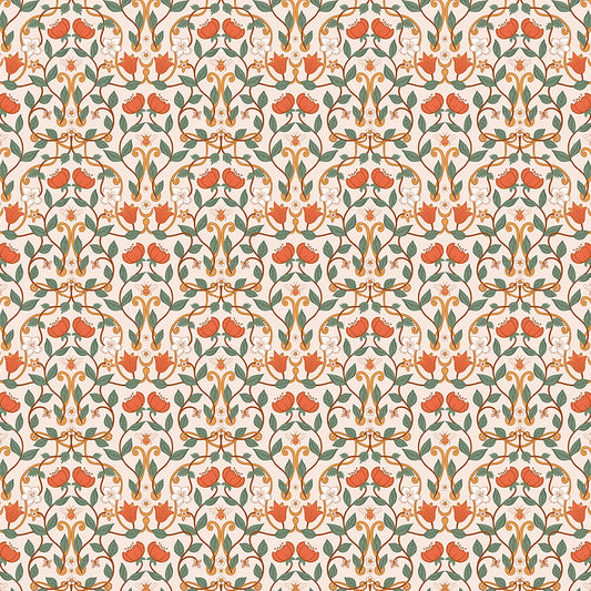 seamless-pastel retro style hand drawn floral pattern high-detailed flower