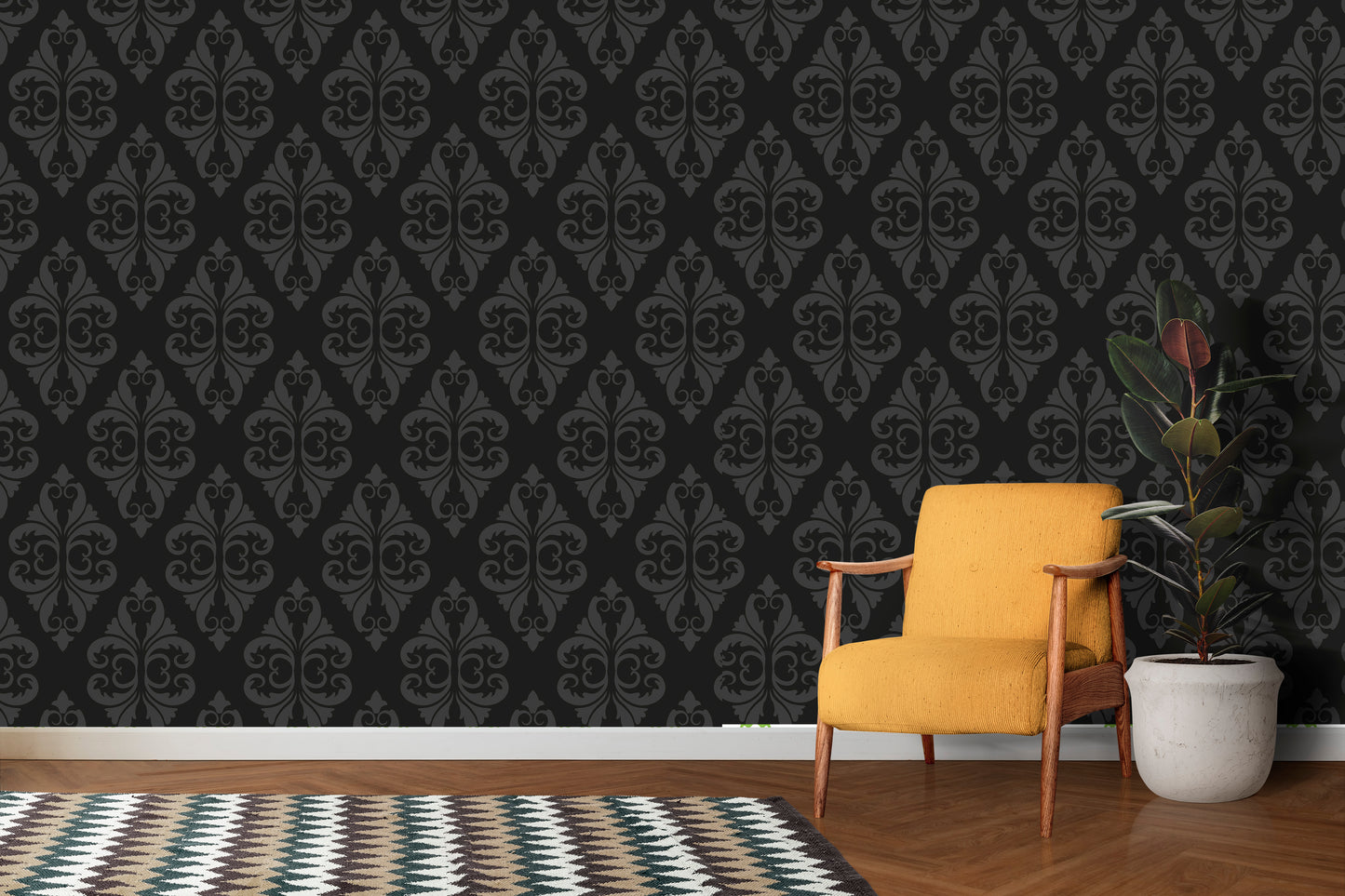 Abstact black pattern wallpaper for wall