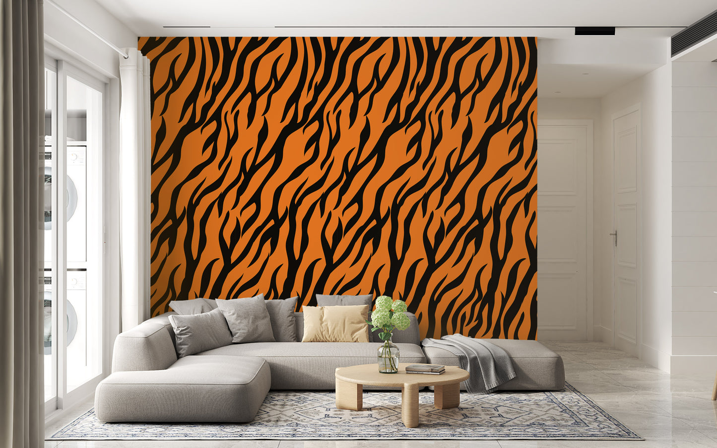 tiger-skin animal-print fashion collection background zoo safari seamless pet pattern background