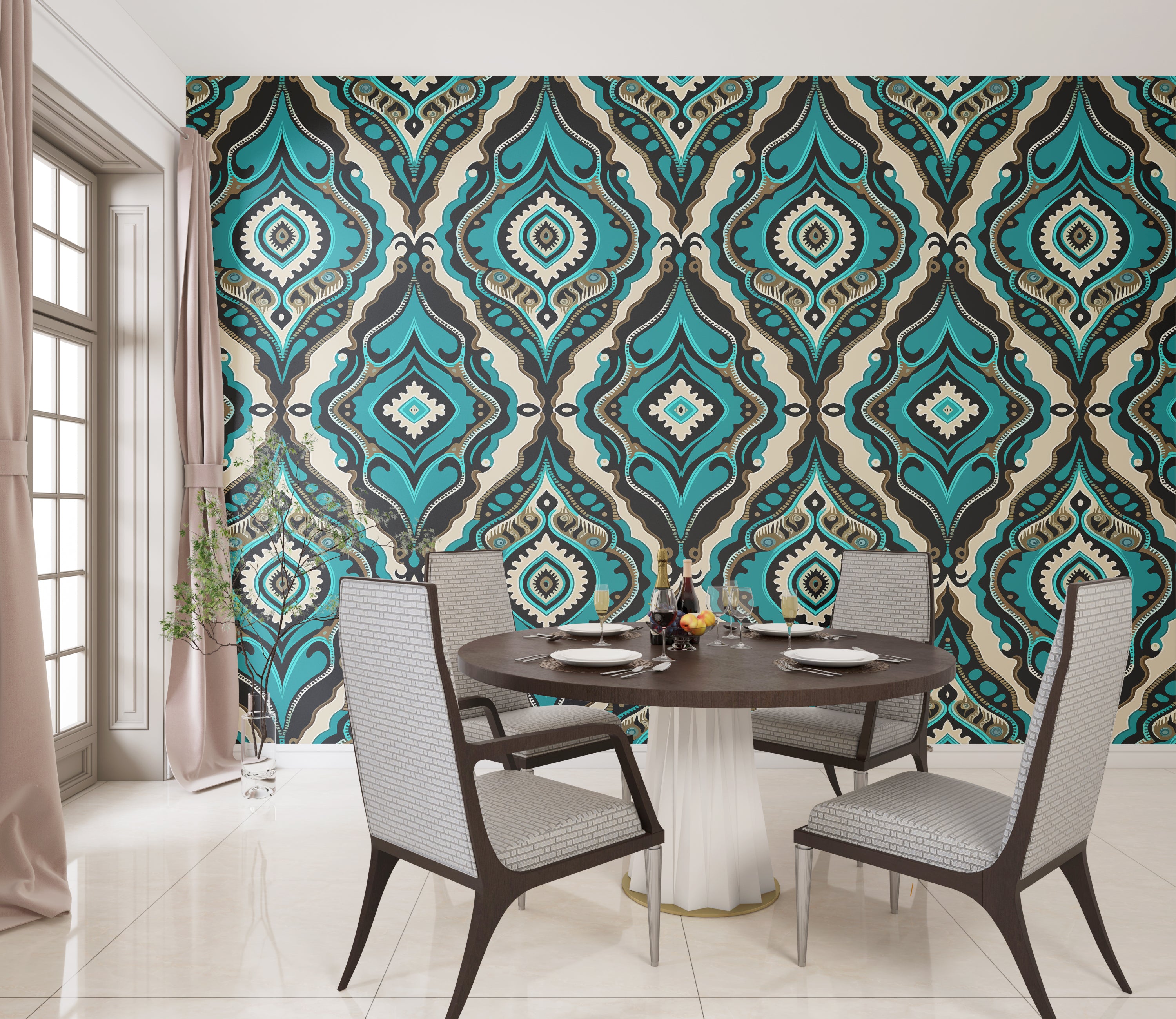 dining room wallpaper ,3d wallpaper for dining room ,wallpaper design ...
